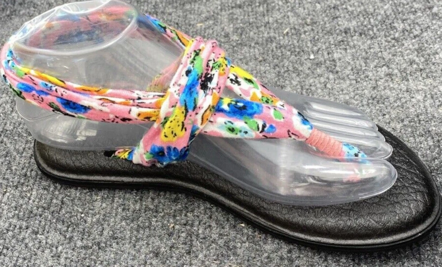 Sanuk Sandalia Mujer Talla 6 Supremamente Cómoda Estera de Yoga Eslinga Floral Foto 4 de 4