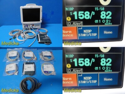 Fukuda Denshi DS-7200 Patient Monitor, NEW LEADS (ECG,NBP,SpO2,Temp,IBP) ~ 31093