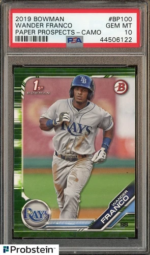 2019 Bowman Paper Camo #BP100 Wander Franco RC Rookie PSA 10 GEM MINT