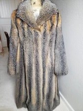 Beautiful Vintage Red Gray Kit Fox Fur Long Coat ~ Christmas ▪ Anniversary Gift