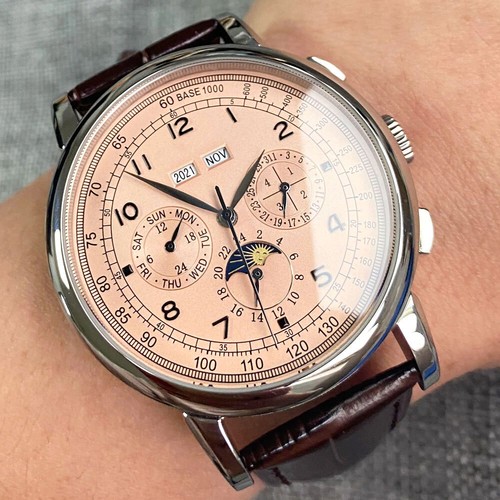 Corgeut 42mm Rose Gold Automatic Mens Watch Week Date Month Year Day/Night - Picture 6 of 38