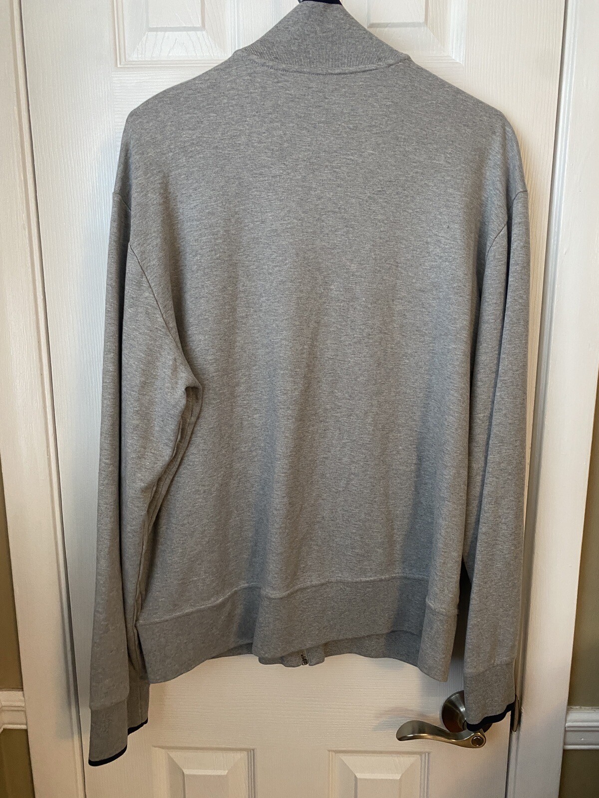 PONY POLO RALPH LAUREN Performance Uomo Grande Felpa Cerniera Giacca Grigia Tasche