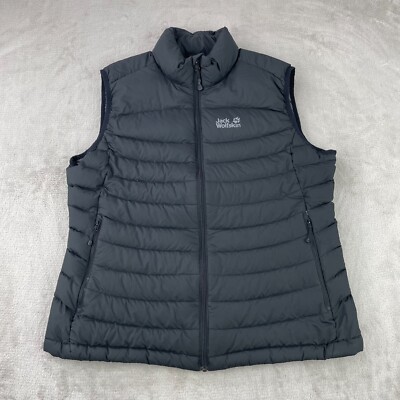 Jack Wolfskin Vest Women Large Puffer 700 Fill Goose Down Outdoors Ladies Coat