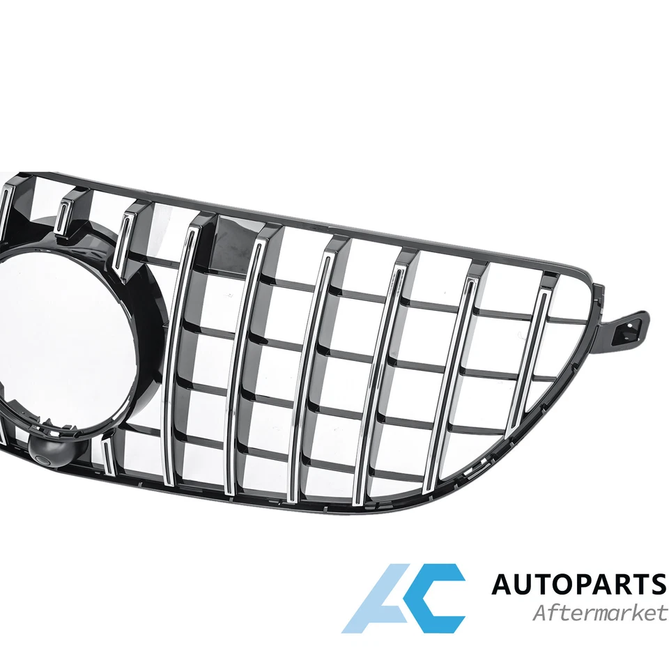 For 2016-2019 Mercedes GLE W166 GLE63 AMG Front Grille Silver GT Style Grill Foto 2 de 4