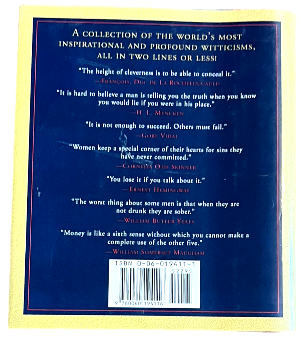The Most Brilliant Thoughts of All Time (in Two Lines or Less) HB 1st Edition CD 9780060194116