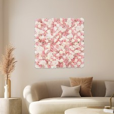 Artificial Silk Fabric Flower Wall Panel Square Backdrop For Wedding Party Decor