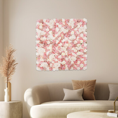 Artificial Pink Rose Flowers Panel Wall Wedding Stage Hanging Decor 3.28*3.28ft