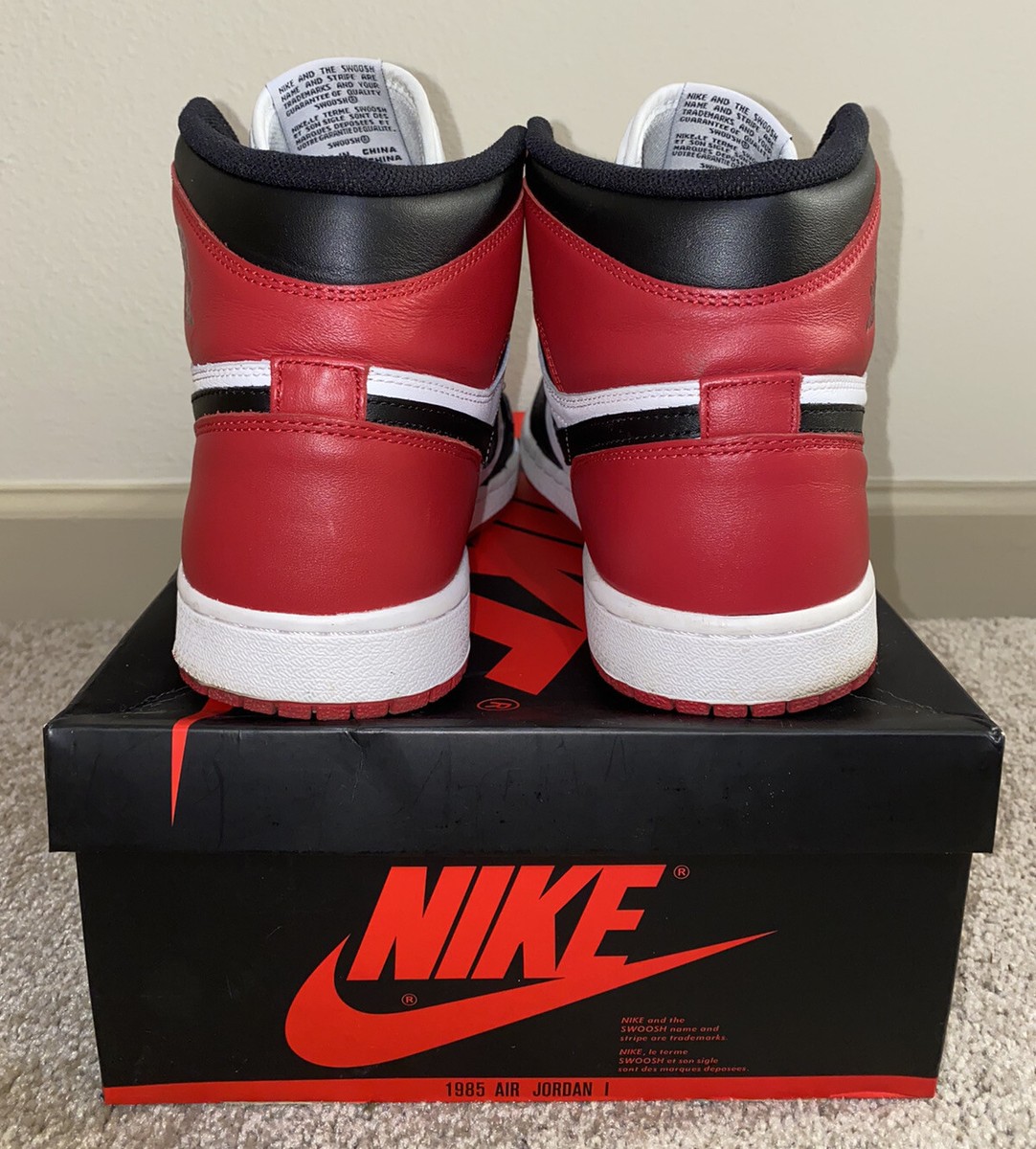 Nike Air Jordan Retro 1 Black Toe 2013 11 White Red High
