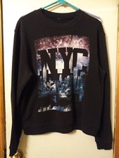 Vintage New York City Skyline 90s Black Sweatshirt Adult Sz L W130