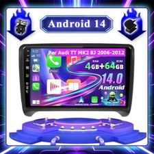 4GB+64GB Android 14 Car Play Autoradio Per Audi TT MK2 8J 2006-2012 Navi DSP DAB