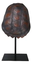 Nautical Marine Faux Alligator Snapping Turtle Shell Sculpture With Pole Stand
