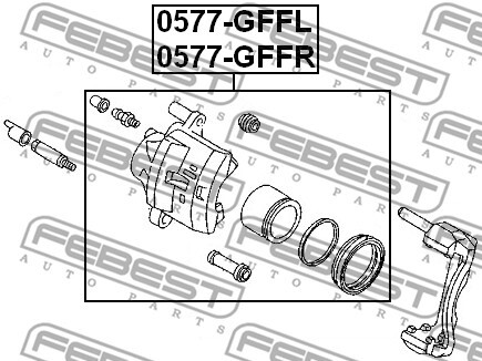 0577-GFFR FEBEST Brake Caliper for MAZDA