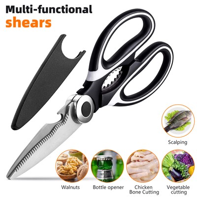 1/2 Pack Kitchen Shears Heavy Duty Stainless Steel Scissors Multi-function+Cover