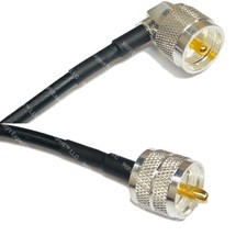 USA-CA RG58 UHF Male Angle to PL259 UHF MALE Coaxial RF Pigtail Cable