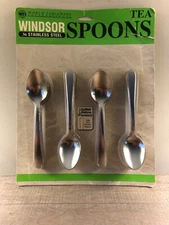36 World Tableware S657-001N Windsor 6" Stainless Steel Tea Spoon 1997 Vintage