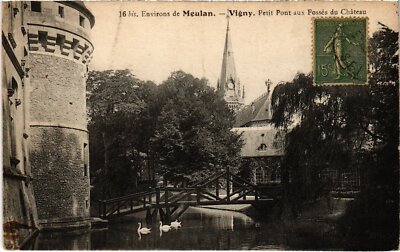 Old postcard Vigny Petit Pont aux Fosses du Chateau FRANCE (1330087)