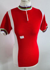 TRIKOT Fahrrad RETRO Kurzarm rot/weiß 100 % Acryl Größe S Kult Vintage