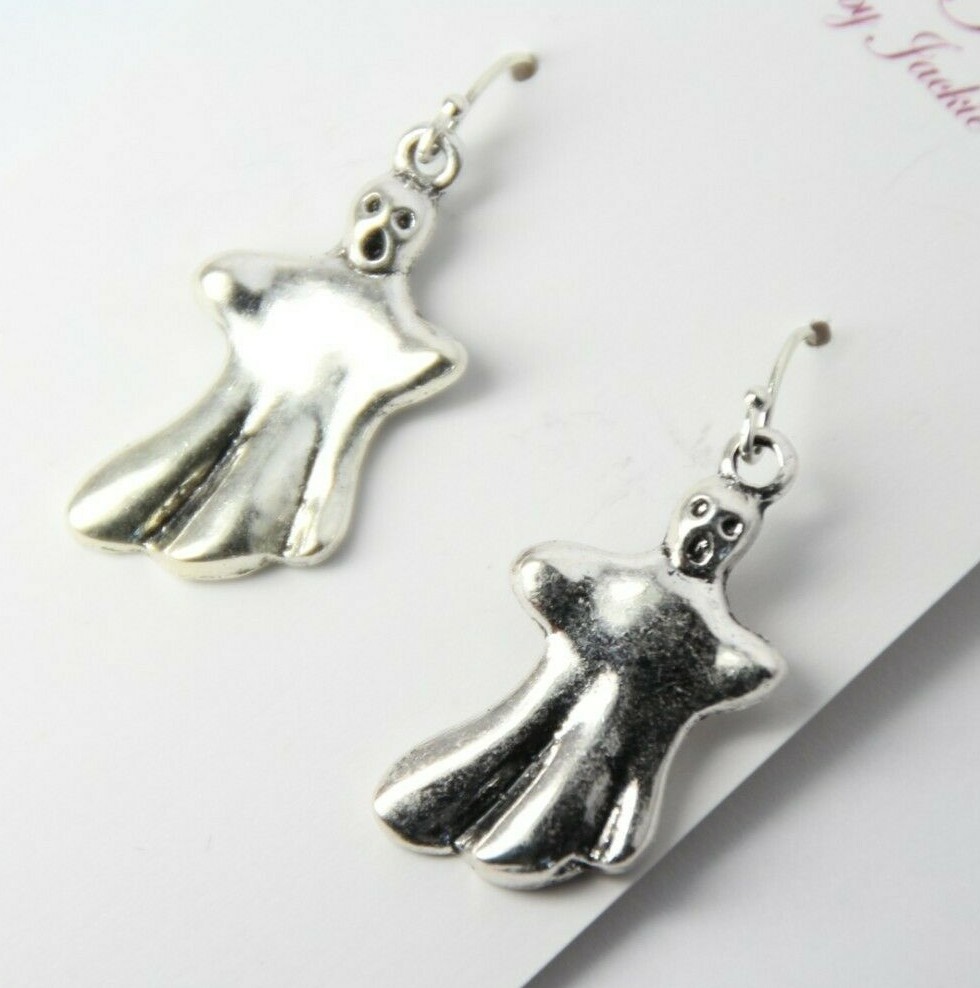 Ghost Charm Halloween Antiqued Sterling Silver - Made in the USA Ghost Charm Halloween Antiqued Sterling Silver - Made in the USA
