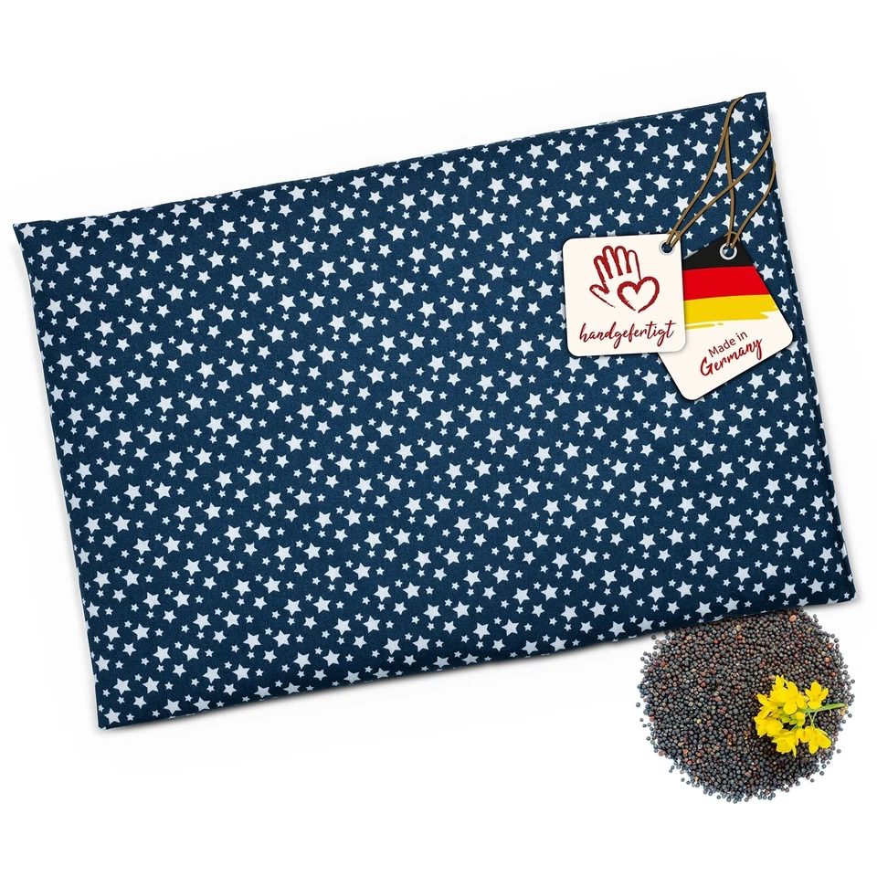 Körnerkissen navango 30x20 cm Wärmekissen Rapskissen aus Wolle mit Sternen