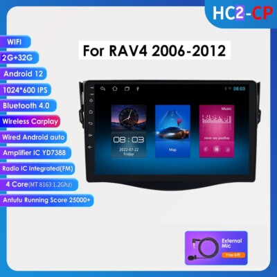 2007-2012 for TOYOTA RAV4 Android 10 Car Player GPS Stereo Radio CarPlay SWC BT