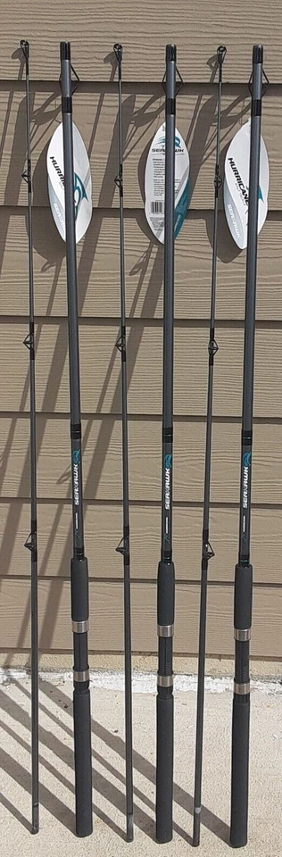 Lot of 3 Hurricane Seahawk 8’ Spinning Rods MH Action 12-25 Lb Catfish Saltwater - Image 3 of 4