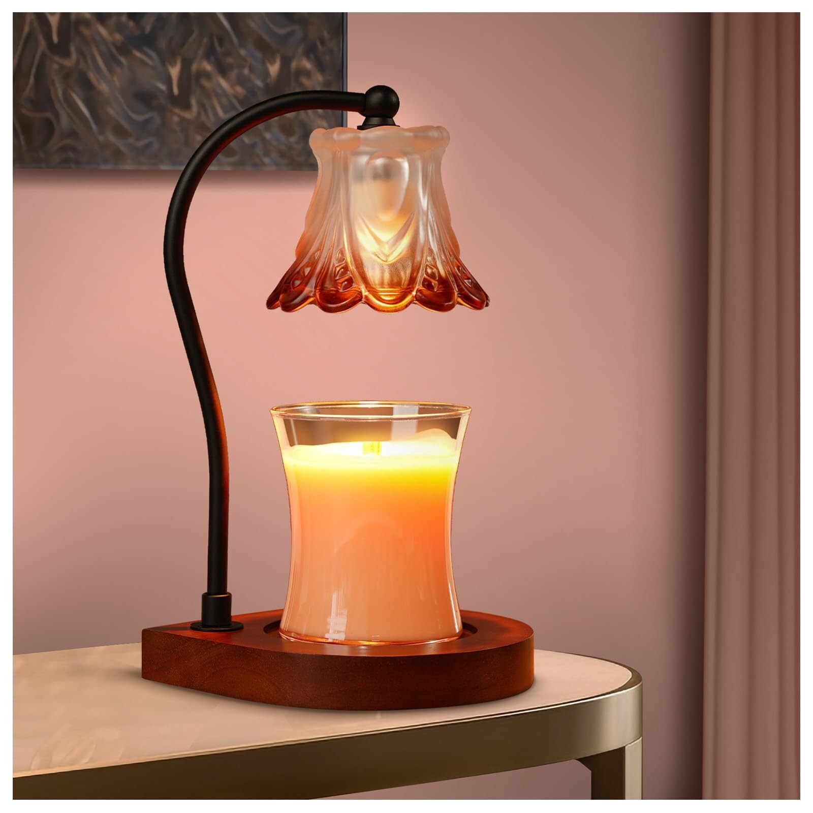 Candle Warmer Lamp with Timer Dimmable Electric Fragrance Wax Melter Elegant Design-image