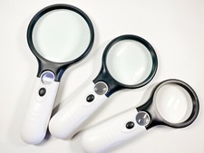 1 Led Leuchtlupe mit versch. Vergrößerungen Lupe inkl. Batterien Neu