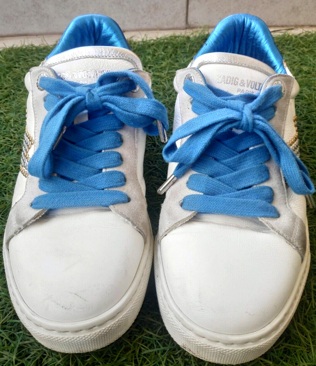 Zadig & Voltaire Paris ZV 1747 White Leather Studded