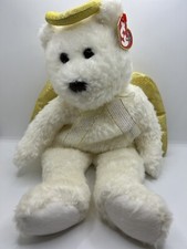 Ty Beanie Baby - Halo II - White Angel Bear with Gold Wings 2000