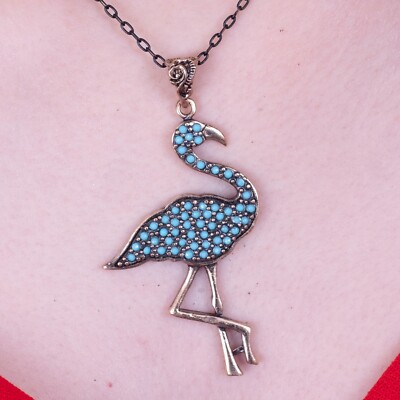 Necklace | EliPOT Flamingo Necklace Handmade Turkish Fine Jewelry Pendant