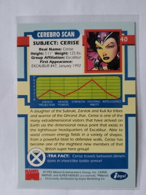 1992 Marvel Comic Impel Super Heroes Cerise #40 X-Men Jim Lee | eBay