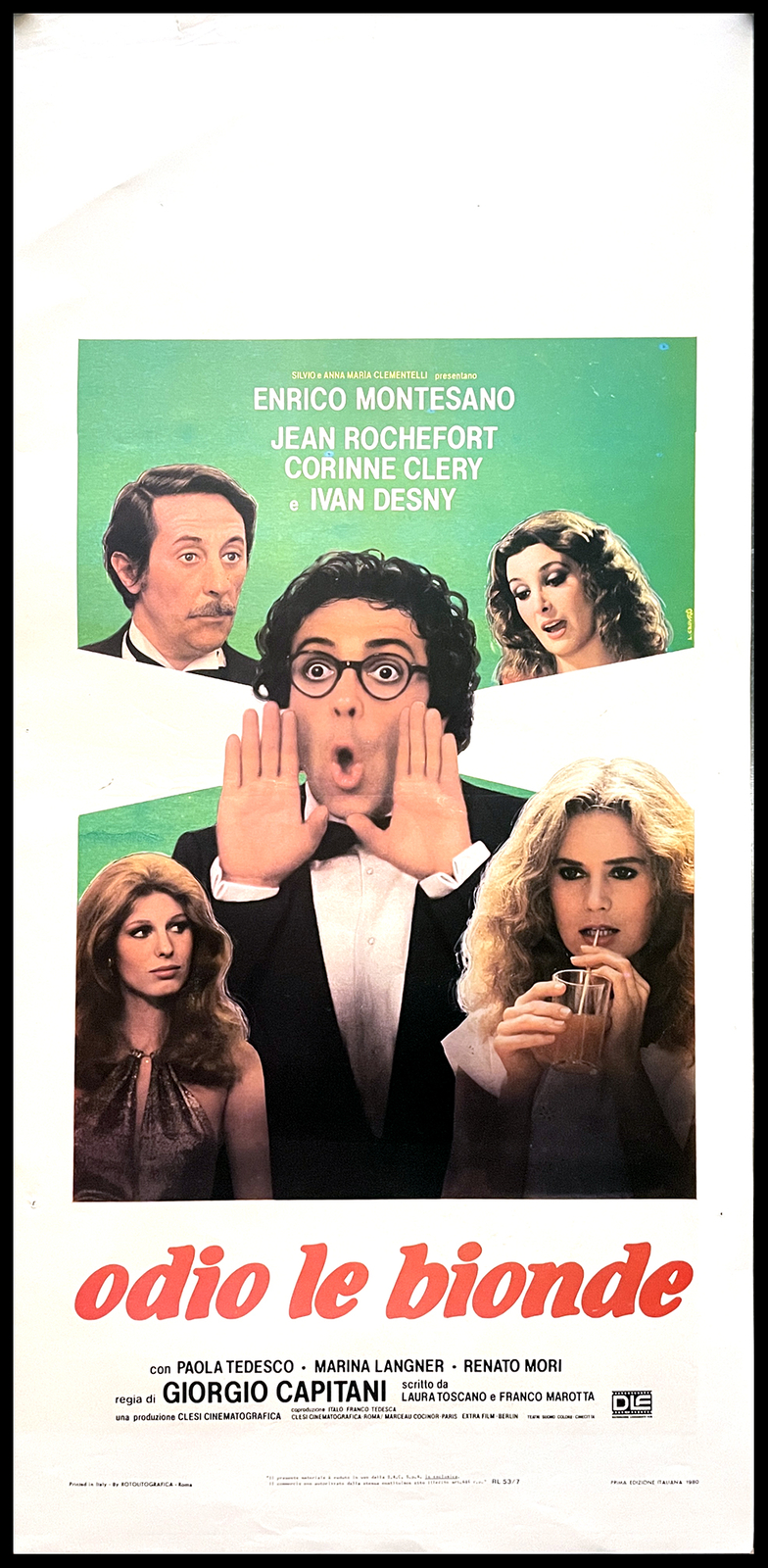 Locandina originale film Odio le bionde (1980) - Regia di Giorgio Capitani