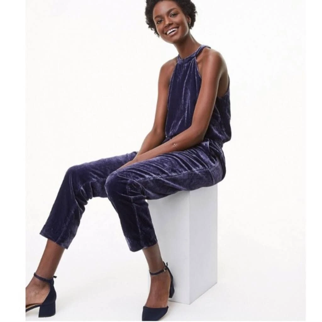 Loft sales blue jumpsuit