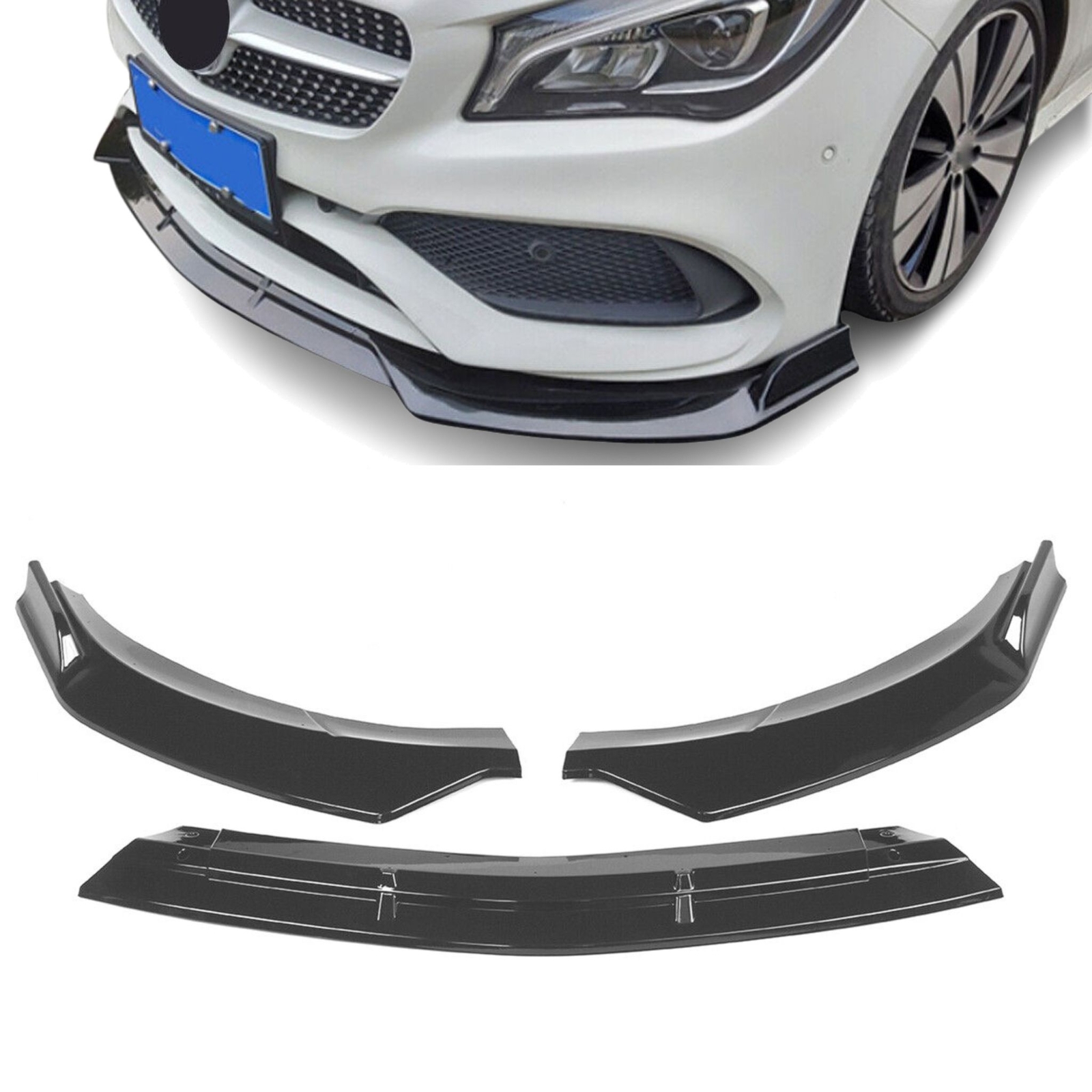 Front Spoiler Fits for Mercedes Cla W117 C117, Spoiler Lip Front Lip Ansat