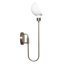 Handmade Single Light Rotating Shade Articulated Brass Sconce Mid Century Style