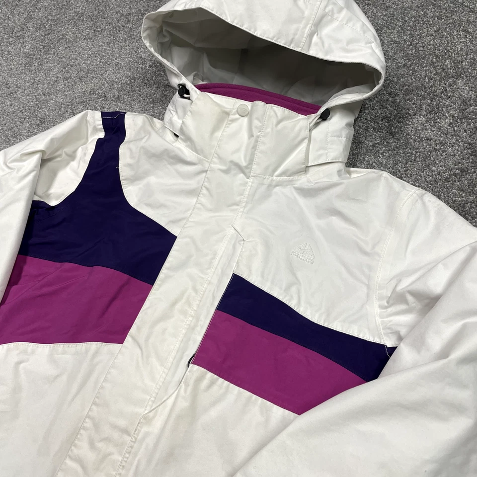 Nike Chaqueta Mujer Grande Blanco Rosa Cremallera Vintage ACG Abrigo Pesado Invierno Exterior Foto 2 de 4