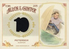 Lakey Peterson worn relic patch trading card 2015 Topps Allen & Ginter #FSRBLP