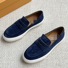 Tod's women's real leather flat bottomed round toe low top loafers shoes Luxury