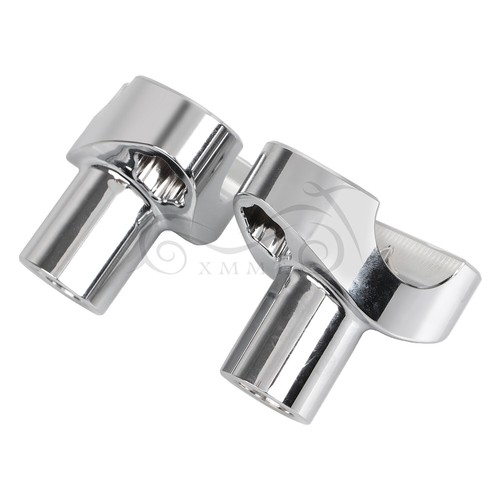 Chrome 2" Straight Handlebar Risers For Harley 1" Bar Sportster 1200 883 Dyna - Picture 12 of 20