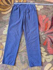 American Eagle Outfitters Men's Blue Check Cotton Pleated Straight Leg Pants 32 