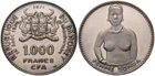 *** DAHOMEY *** 1000 FRANCS 1971 *** PROOF *** HUGE SILVER *** ORIG. PACK *** L6