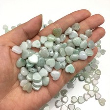 30pcs Natural Grade A Jade Jadeite 7mm Heart Beads Loose Bead Jewelry