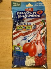 Bunch O Balloons 100 Red, White, and Blue Rapid-Filling Self-Sealing Water Zuru