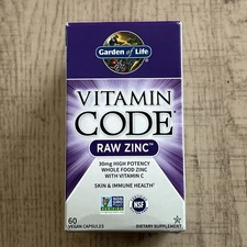 Garden of Life Vitamin Code Zinc Capsules, 30mg, 60 Ct - BB 08/2027