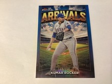 2025 Topps Finest Texas Rangers Kumar Rocker Arrivals Rookie Card /150. rookie card picture