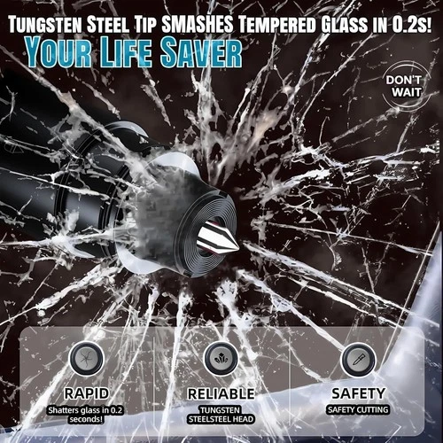 Car Window Breaker Tool with Seatbelt Cutter Glass Breaker Under Water Hammer - Picture 5 of 7