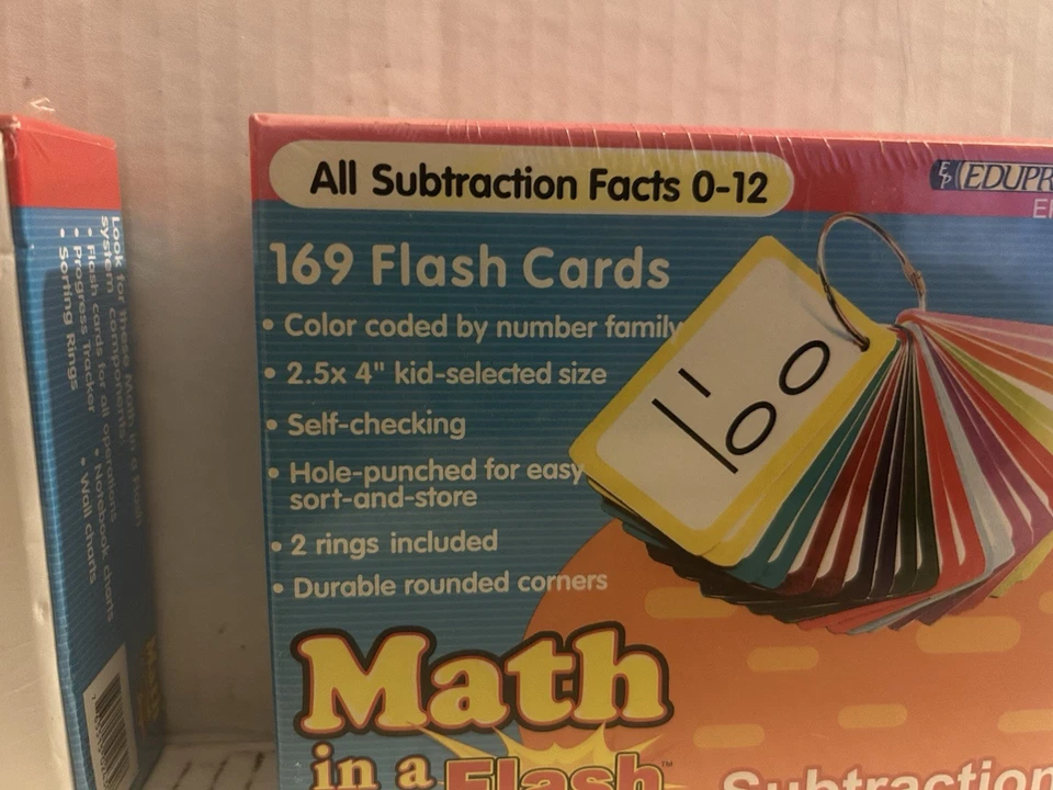 EDUPRESS 169 Flash Cards Math in a Flash Addition + Subtraction - Image 4 of 4