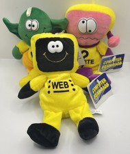 THREE 8  VINTAGE 90s DAN DEE PLUSH ALIEN COMPUTER BEAN BAG Toy w/Tags WEB BIT