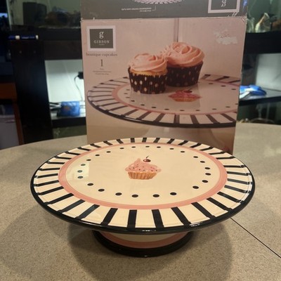 Gibson Boutique Cupcakes Pedestal Footed Cake Plate Stand - 12''