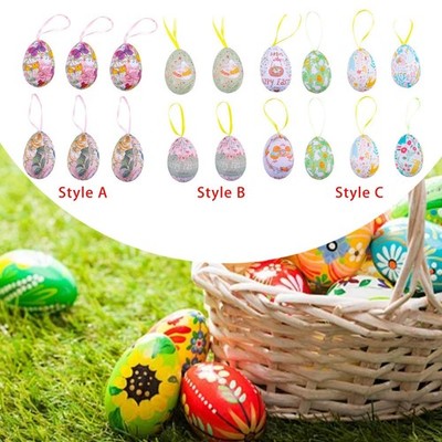 6x Ostern Ei Hängen Ornamente Hängen Dekor Bauernhaus Dekorative Foto